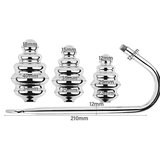 GreatBenefit Screw-in Set Anal Ribbed Hook 8826 1013
